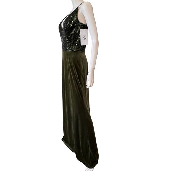 New B2 JASMINE Women's Hunter Pure Jade Sequin Top Floor Length Skirt Size 12 - Picture 5 of 6